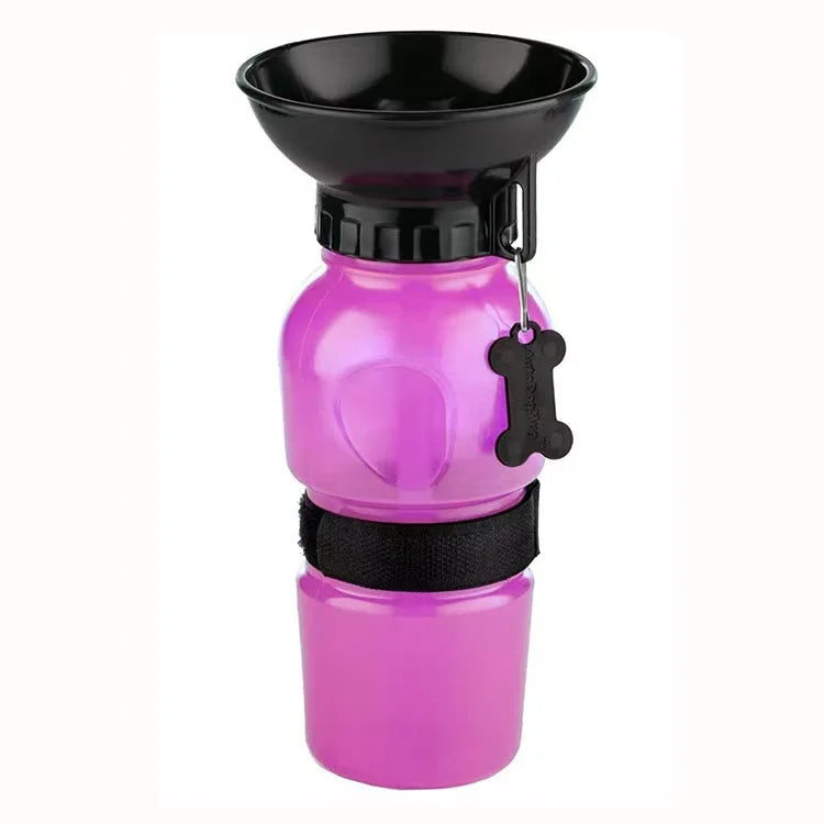 Portable Pet Water Bottle with Bowl – 500ml