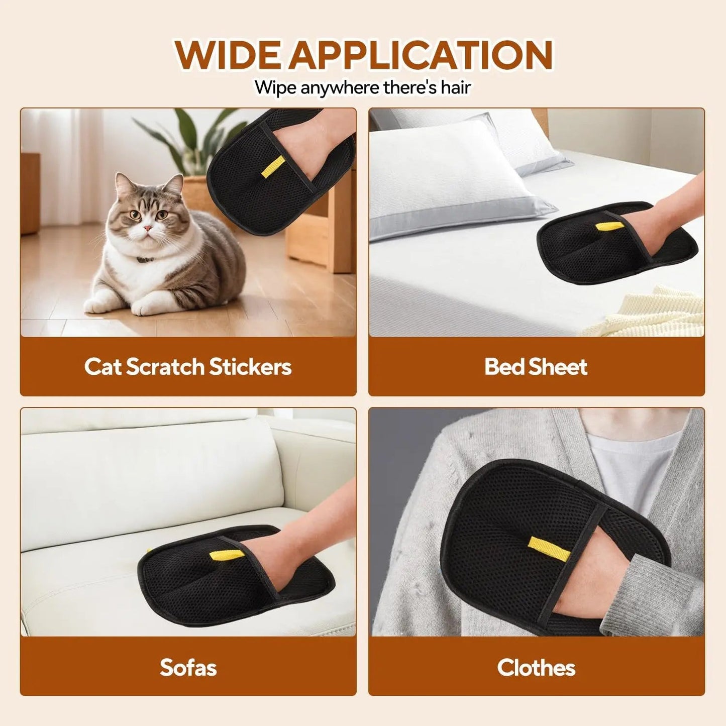 Pet Hair Removal Gloves – Reusable Grooming Tool