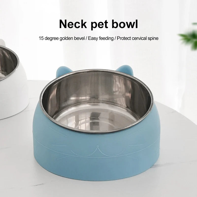 Inclined Stainless Steel Pet Bowl – Easy to Clean