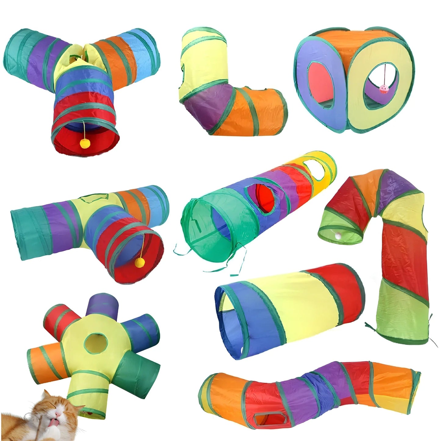Interactive Cat Tunnel – Collapsible Hide & Seek Toy