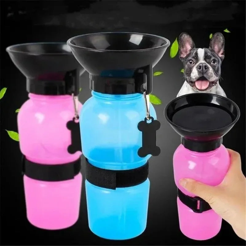 Portable Pet Water Bottle with Bowl – 500ml