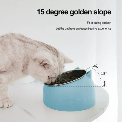 Inclined Stainless Steel Pet Bowl – Easy to Clean 