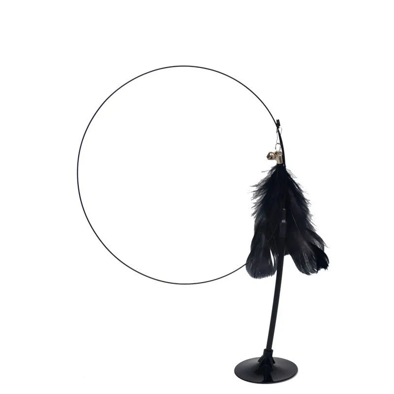 Cat Teaser Stick With Bell, Feather, Long Rod Suction Cup 