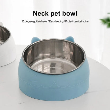 Inclined Stainless Steel Pet Bowl – Easy to Clean 